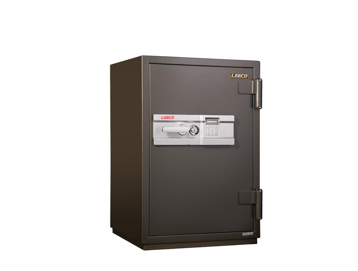 3701EKG Digital Lock Fire Resistant Safe 190kgs, 1 shelves and 1 drawer with key. Fire Resistant rate: 1010ºc/2Hour (W590xD592xH890mm). Brand: LEECO. Made in Thailand.