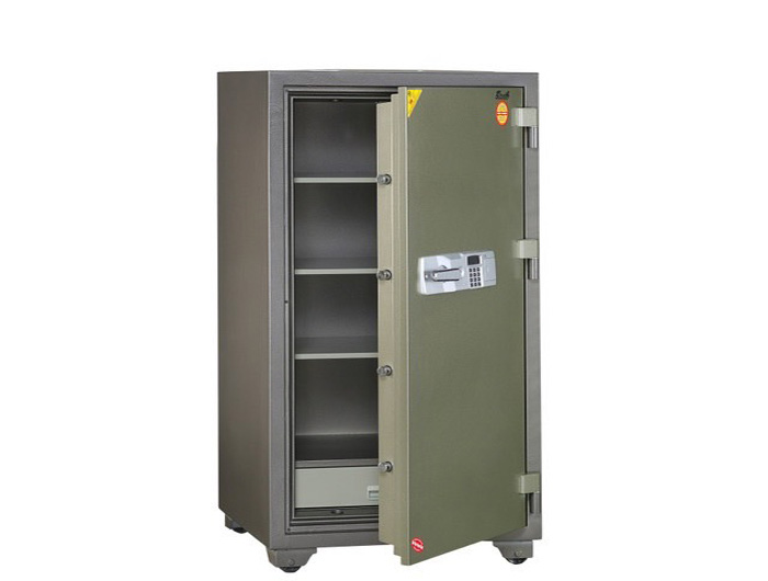 BS-T1400 Digital Lock Fire Resistant Safe 335kgs, 3 shelves and 1 drawer with key. Fire Resistant rate: 1010ºc/2Hour (W700xD630xH1385mm). Brand: CENTURY. Made in Korea
