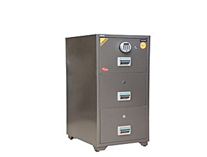 BIF300T 3 Drawer Filing Digital Lock Fire Resistant Safe 245kgs. Fire Resistant rate: 1010ºc/1Hour (W540xD680xH1175mm). Brand: CENTURY. Made in KOREA