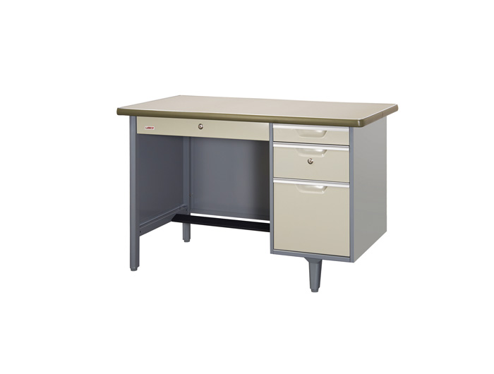DK2642+G Steel Office Desk With Glass On Top (W1066xD660xH740mm). Brand: LEECO. Made In Thailand.