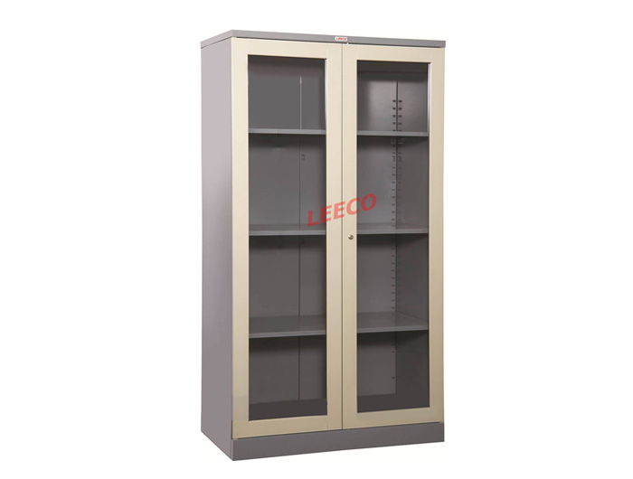 CB08 Steel Cupboard With Glass Swinging Door (W914xD470xH1817mm). Brand: LEECO. Made In Thailand.