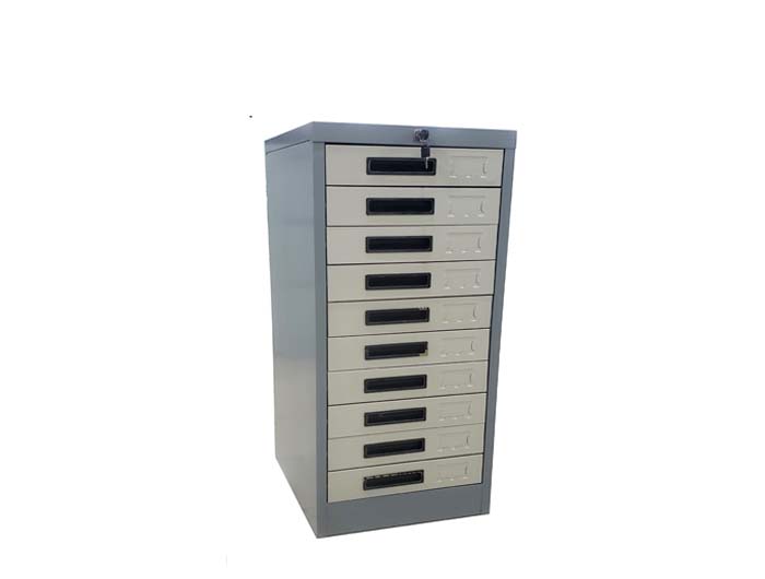 VD10D Steel Filing Cabinet 10 Drawers (W375xD462xH938mm). Brand: STANDARD. Made In China.