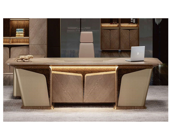 KW-ET518-B Executive Table Veneer Wood (W2600xD2650xH750mm). Brand: CENTURY. Made In China.